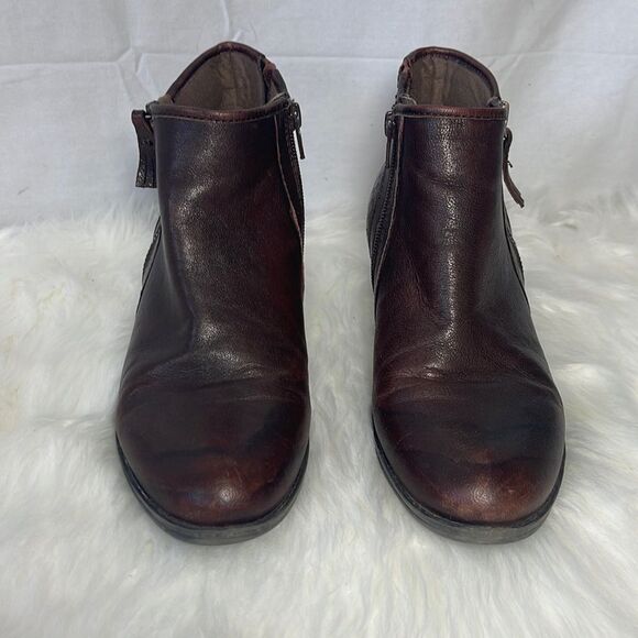 Earth Shoes Osprey Dark Brown Rushoff Leather Booties Sz 8 - Picture 2 of 7